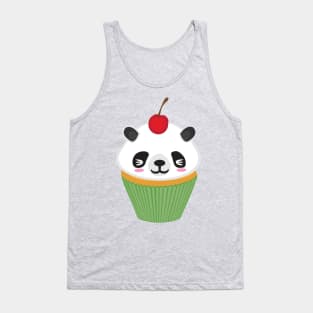 Kawaii Cute Panda Bear Animal Cupcake Kids Lover Tank Top